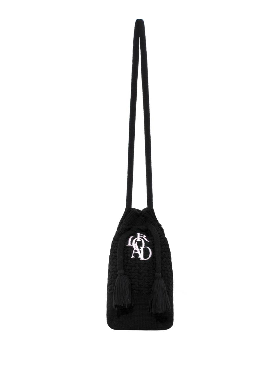 LORDLOAR Drawstring Knit Mini Bag (RCMUB43BK) [BLACK]