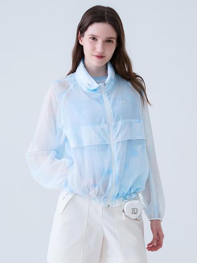 LORDLOAR Nylon Lightweight Print Jumper Golf [S/BLUE] (LESJW08SB)