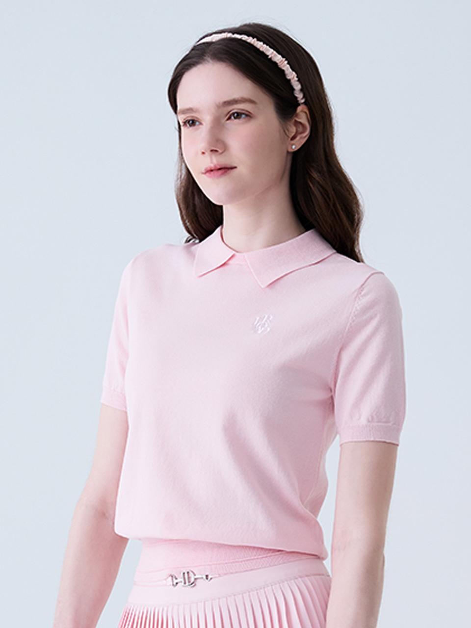 LORDLOAR Round Neck Collar Knit Golf [PINK] (LESKP31PK)