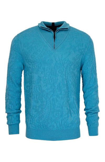 Lords of Harlech Lords of Harlech Quinn Quarter Zip Merino Wool Sweater
