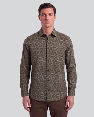Lords of Harlech Lords of Harlech Spread Collar Stretch Cotton Poplin Shirt