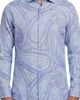 Lords of Harlech Lords of Harlech Uomo Wild Paisley Oxford Long Sleeve Fine Linen Shirt - 4