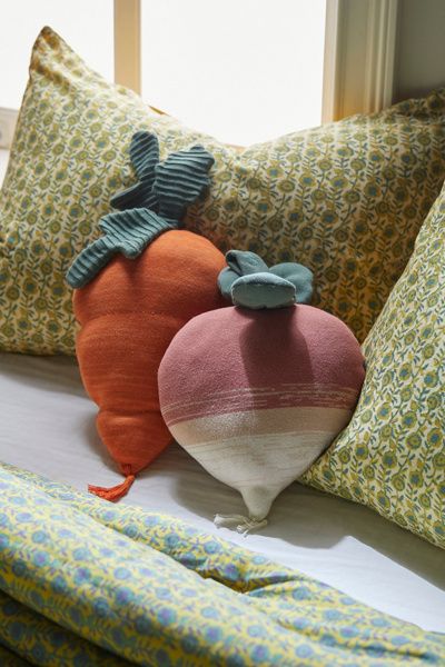 Lorena Canals Lorena Canals Knitted Radish Throw Pillow in Pink at Urban Outfitters