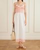 LORETTA CAPONI Bianca ruffled emrboidered shirred cotton-poplin midi dress - 2