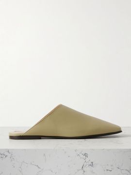 LORO PIANA Alba leather slippers