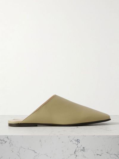 LORO PIANA Alba leather slippers