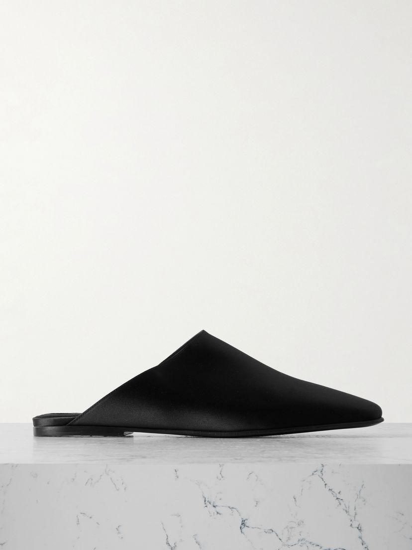 LORO PIANA Alba satin slippers