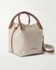 LORO PIANA Bale textured leather-trimmed canvas tote - 1