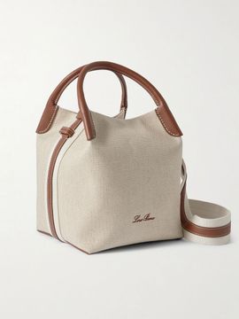 LORO PIANA Bale textured leather-trimmed canvas tote