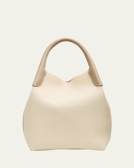 Loro Piana Bale Two-Tone Leather Bucket Shoulder Bag