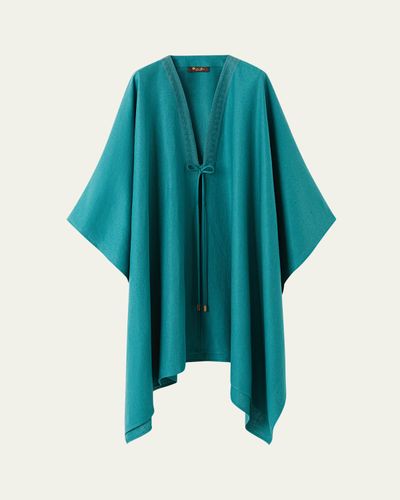 Loro Piana Carmen V-Neck Linen Cape