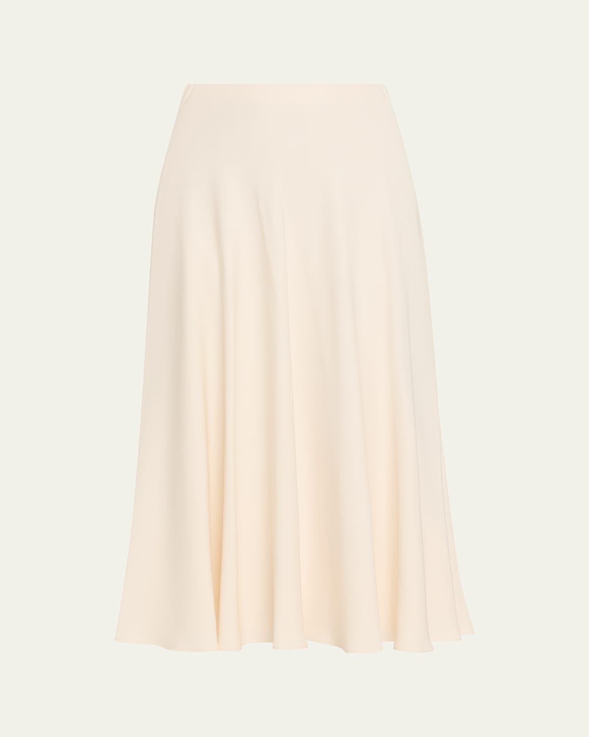 Loro Piana Erika Silk-Wool Cady Midi Skirt
