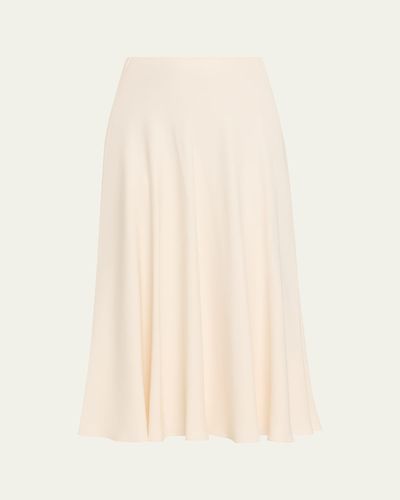 Loro Piana Erika Silk-Wool Cady Midi Skirt