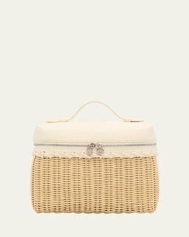 Loro Piana Extra Pocket 19 Rattan Crossbody Bag