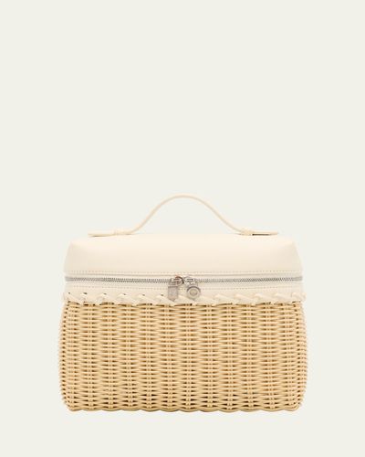 Loro Piana Extra Pocket 19 Rattan Crossbody Bag