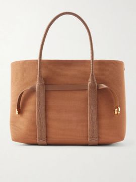 LORO PIANA Ghiera large leather-trimmed canvas tote