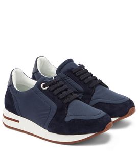 Loro Piana Kids Loro Piana Kids My Wind suede-trimmed sneakers
