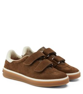 Loro Piana Kids Loro Piana Kids Walk leather-trimmed suede sneakers