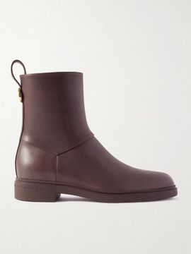 LORO PIANA Kilda paneled leather ankle boots