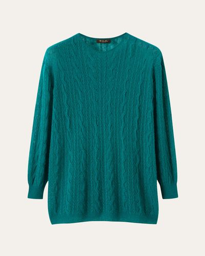 Loro Piana Kudle Cashmere-Silk Crewneck Sweater