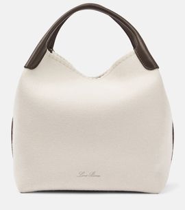 Loro Piana Loro Piana Bale Large leather-trimmed bucket bag