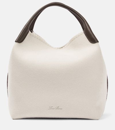 Loro Piana Loro Piana Bale Large leather-trimmed bucket bag