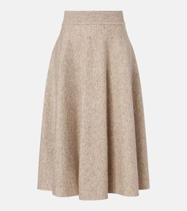 Loro Piana Loro Piana Cashmere, wool, and linen midi skirt