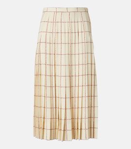 Loro Piana Loro Piana Clea pleated silk sablÃ© midi skirt