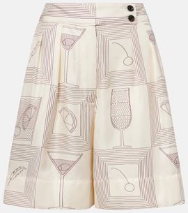 Loro Piana Loro Piana Dorin printed silk twill Bermuda shorts