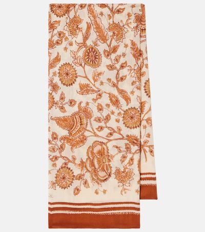 Loro Piana Loro Piana Floral cashmere and silk scarf