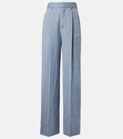 Loro Piana Loro Piana Hector wool, silk, and linen wide-leg pants