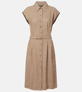 Loro Piana Loro Piana Maise belted linen crÃªpe shirt dress