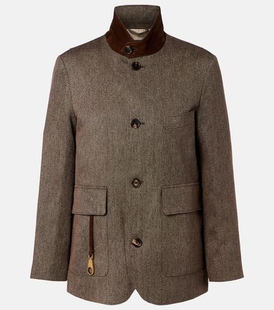 Loro Piana Loro Piana Suede-trimmed linen jacket