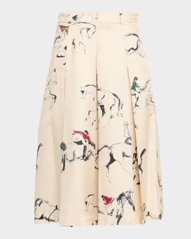 Loro Piana Mark Pleated Bermuda Skirt
