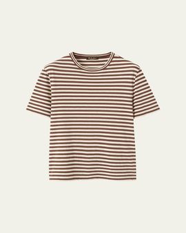 Loro Piana Men's Agonda Cotton and Linen Bengal Stripe Crewneck T-Shirt