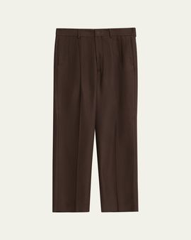 Loro Piana Men's Buxton Silk Pleated Pants