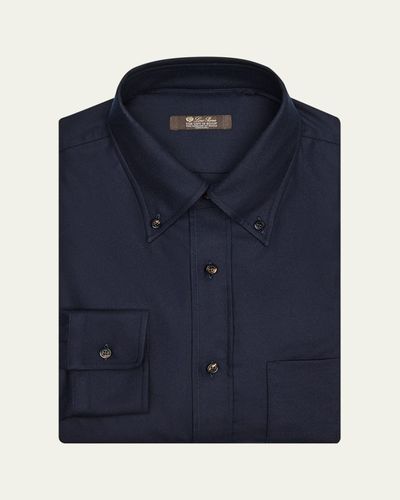 Loro Piana Men's Elia Button-Collar Pocket Sport Shirt