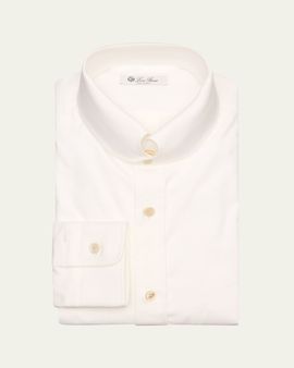 Loro Piana Men's Elia Cotton Flannel Dress Shirt