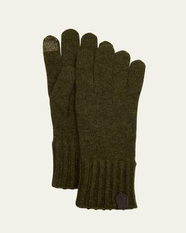 Loro Piana Men's English Cashmere Fisherman Rib Gloves