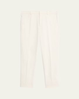 Loro Piana Men's Jarno Cotton Straight Fit Flat-Front Pants