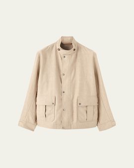 Loro Piana Men's Kody Linen Flap-Pocket Blouson