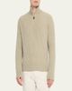 Loro Piana Men's Plane Tree Baby Cashmere Ribbed Half-Zip Sweater - 4