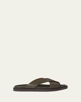 Loro Piana Men's Riviera Leather Slides