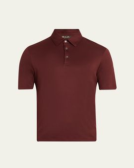 Loro Piana Men's Tremezzo Sea Island Cotton Polo Shirt
