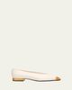 Loro Piana Rebecca Tipped Leather Ballerina Flats - 1