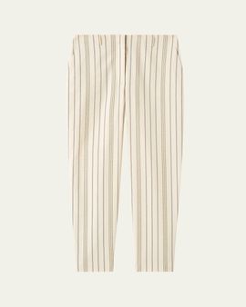 Loro Piana Regan Striped Ankle-Length Trousers