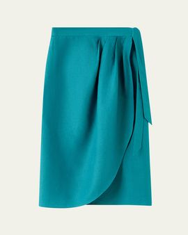 Loro Piana Shelby Linen Wrap Midi Skirt