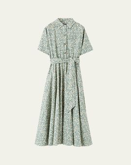 willi smith linen dress Linen Day Dress in Woodland Green Check main image 1