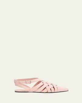 Loro Piana Silene Woven Suede Sandals