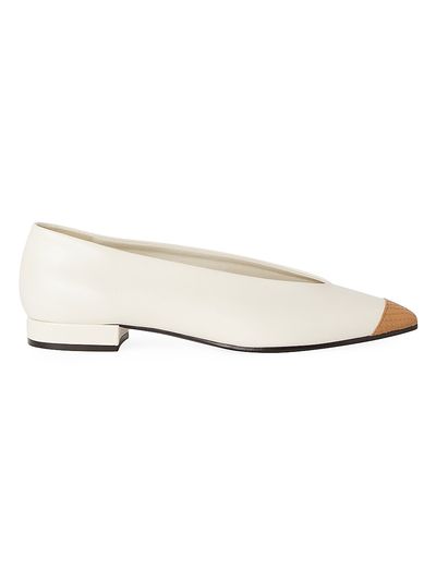 Loro Piana Women's Rebecca Cap-Toe Ballet Flats